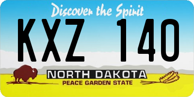 ND license plate KXZ140
