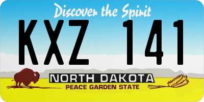 ND license plate KXZ141