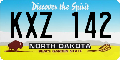 ND license plate KXZ142