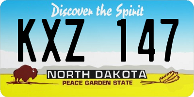 ND license plate KXZ147