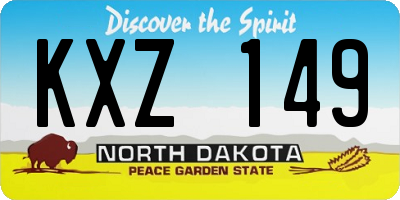 ND license plate KXZ149