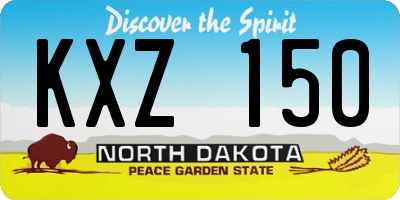 ND license plate KXZ150