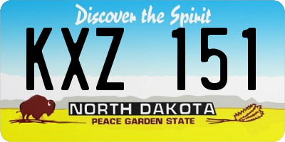 ND license plate KXZ151