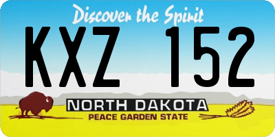 ND license plate KXZ152