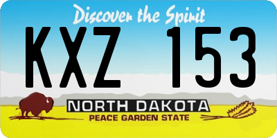 ND license plate KXZ153
