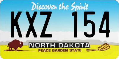 ND license plate KXZ154