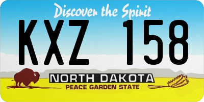 ND license plate KXZ158
