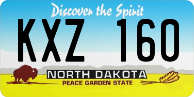 ND license plate KXZ160