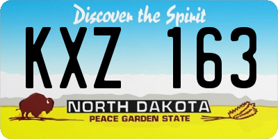 ND license plate KXZ163