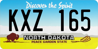 ND license plate KXZ165