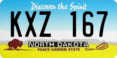 ND license plate KXZ167