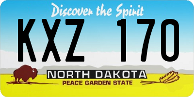ND license plate KXZ170