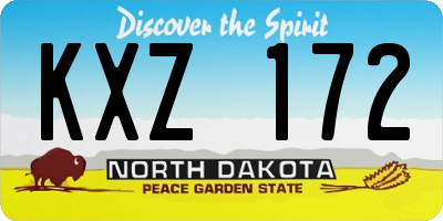 ND license plate KXZ172