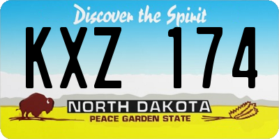 ND license plate KXZ174