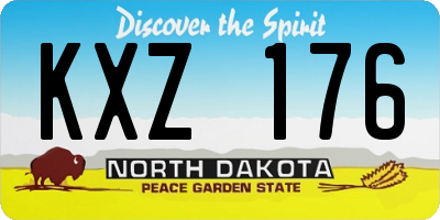 ND license plate KXZ176
