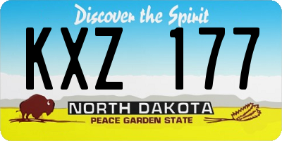 ND license plate KXZ177