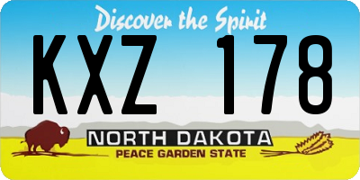 ND license plate KXZ178