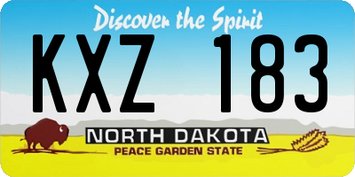 ND license plate KXZ183