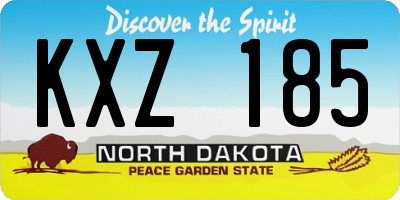 ND license plate KXZ185