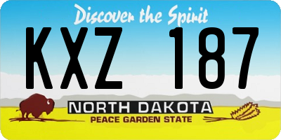 ND license plate KXZ187