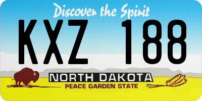 ND license plate KXZ188