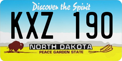 ND license plate KXZ190