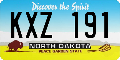 ND license plate KXZ191