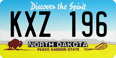 ND license plate KXZ196