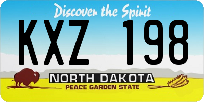 ND license plate KXZ198