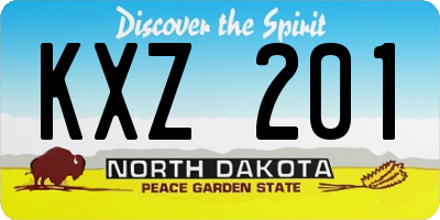 ND license plate KXZ201