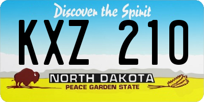 ND license plate KXZ210