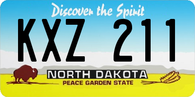 ND license plate KXZ211