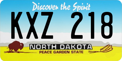 ND license plate KXZ218