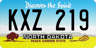 ND license plate KXZ219