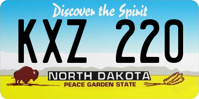 ND license plate KXZ220