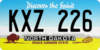 ND license plate KXZ226