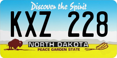 ND license plate KXZ228