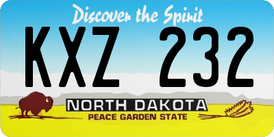ND license plate KXZ232