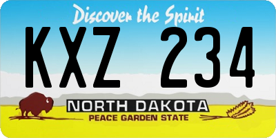 ND license plate KXZ234