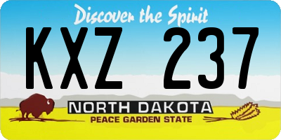 ND license plate KXZ237