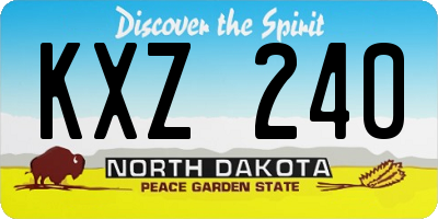 ND license plate KXZ240