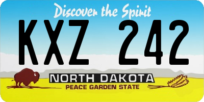 ND license plate KXZ242