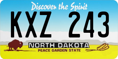 ND license plate KXZ243