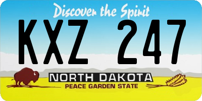 ND license plate KXZ247