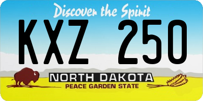 ND license plate KXZ250
