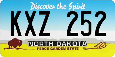 ND license plate KXZ252