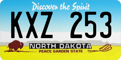 ND license plate KXZ253