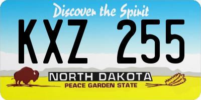 ND license plate KXZ255