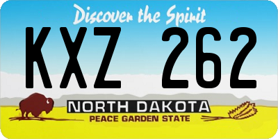 ND license plate KXZ262