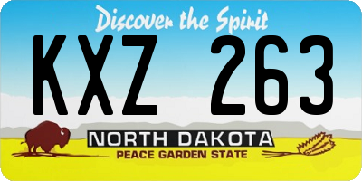 ND license plate KXZ263